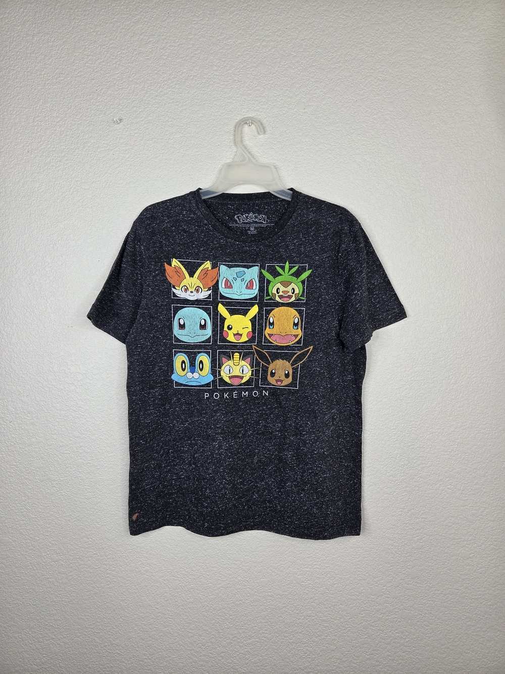 Pokemon Multicolor Character Grid Tee - Black Heather